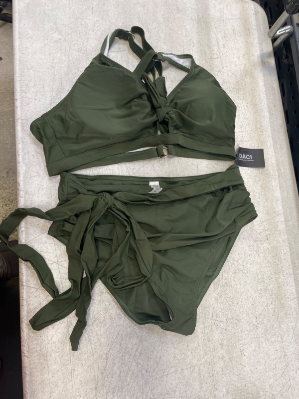 Photo 1 of 2 PIECE GREEN BATHING SUIT XL