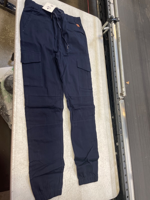 Photo 1 of DARK BLUE STRETCHY CARGO PANTS S