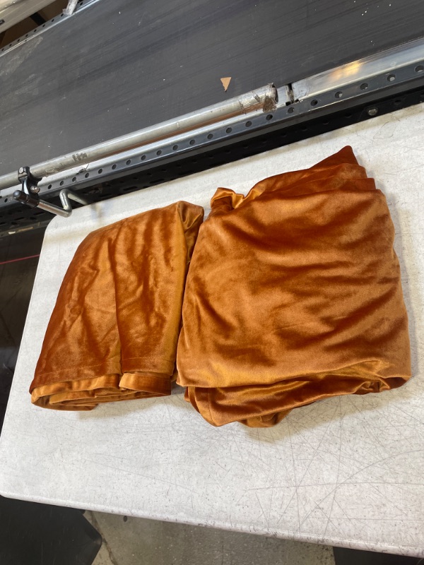 Photo 1 of 52X96 ORANGE VELVET CURTAINS 