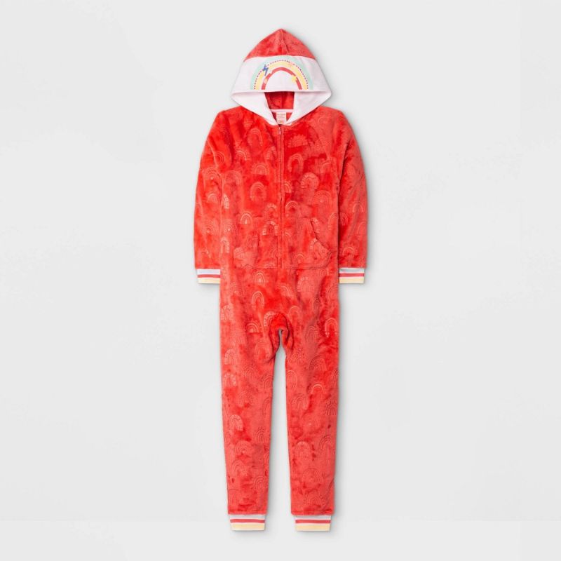 Photo 1 of Girls' Hooded Blanket Sleeper Pajama Jumpsuit - Cat & Jack XS 4/5