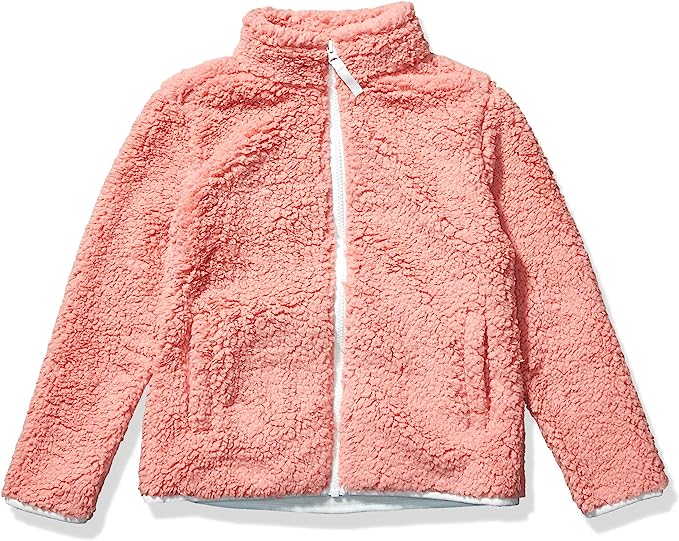 Photo 1 of Amazon Essentials Girls and Toddlers' Sherpa Fleece Full-Zip Jacket Medium Mauve