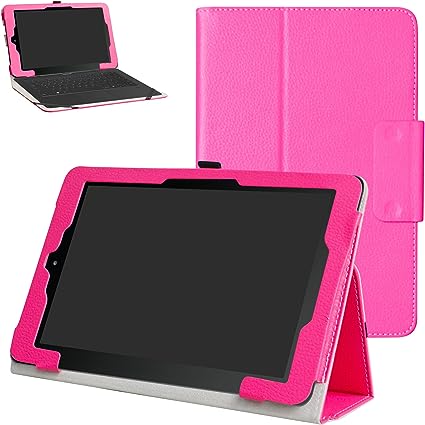 Photo 1 of RCA 10 Viking Pro/Viking II/Cambio W101 V2 Case,Mama Mouth PU Leather Folio Stand Cover for 10 inch RCA 10 Viking Pro/Viking II/Cambio W101 (V2) 10.1" 2-in-1 Tablet,Rose Red