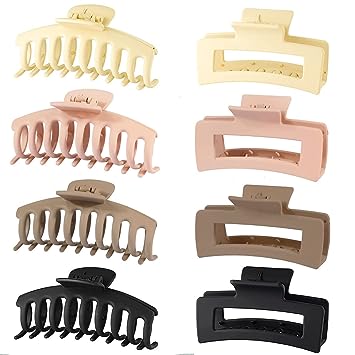 Photo 1 of 10Pcs Hair Claw Clips for Thick Hair, 4.3Inch Large Hair Clips, Square Banana Clip for Women Girls Strong Hold Non-slip Matte Hair Clip Style1