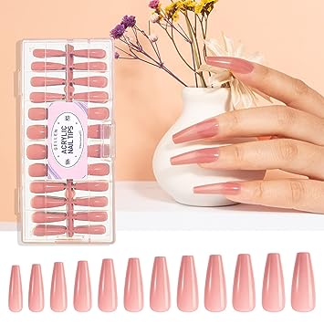 Photo 1 of Gellen Coffin Acrylic Nail Tips 504Pcs Fake Nail, Pre-Shaped Press On Nails Coffin Nails, Full Cover Soft Gel Nail Tips For Nail Extension, Home Salon Nail Art False Nails, 12 Sizes Rosy Nude Color