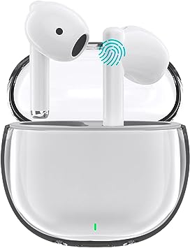Photo 1 of ACAGET Wireless Earbuds for Samsung Galaxy S22 S23 S21 S20 Ultra, Sport Earphones Touch Control Bluetooth Headphones with Over Ear Earhooks Built-in Mic Headset for iPhone 14 Pro Max 13 12 11 XR White
