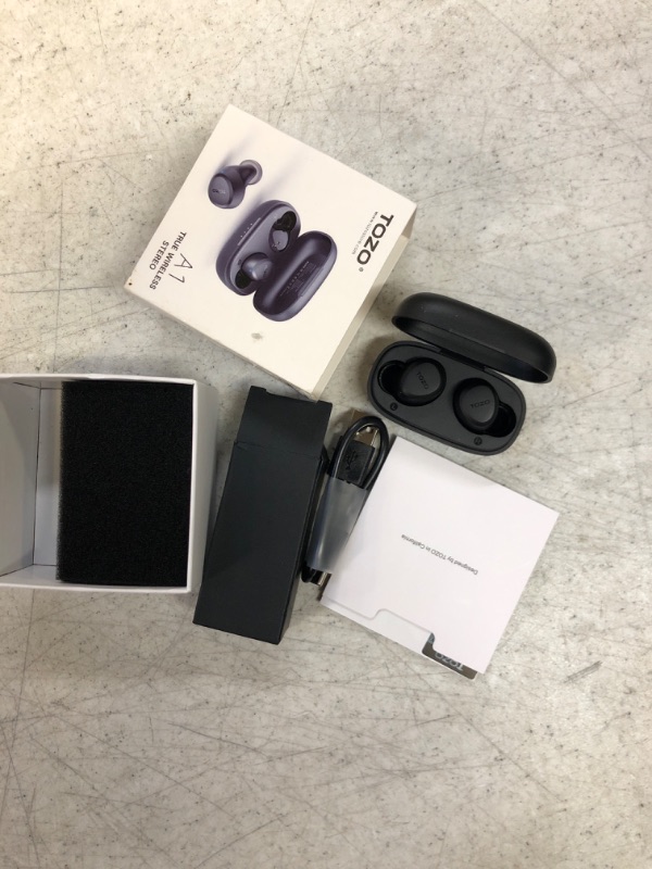 Photo 2 of TOZO A1 Mini Wireless Earbuds Bluetooth 5.3 in Ear Light-Weight Headphones Built-in Microphone, IPX5 Waterproof, Immersive Premium Sound Long Distance Connection Headset with Charging Case, Black