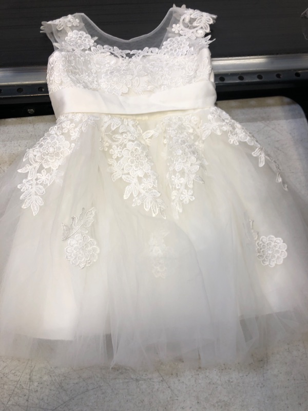 Photo 2 of LWARML Flower Girl Dress Tulle Lace Flower Girl Dresses A Line Formal Ball Gowns First Communion Dress for Girls Short 4YRS
