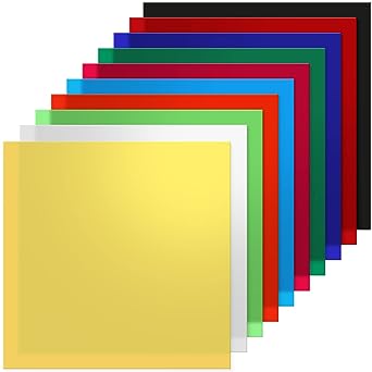 Photo 1 of 20 Pcs 8 x 8 Inch Colored Acrylic Sheets 0.08 Inch Thick 10 Colors Acrylic Board Non Transparent Plastic Sheets for Sign Home Decor Handicraft Painting Photography DIY Display Project