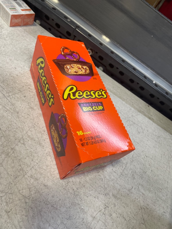 Photo 2 of REESE'S Big Cup Stuffed with Pretzels Milk Chocolate Peanut Butter Cups Candy, Gluten Free, 1.3 oz Packs (16 Count) Peanut Butter Standard