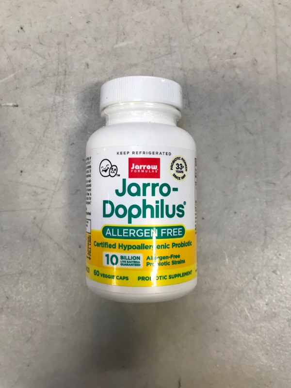 Photo 2 of EXP. 08/23 Jarrow Formulas Jarro-Dophilus Allergen Free - 10 Billion CFU Per Serving - Certified Hypoallergenic Probiotics Supplement - Dairy & Gluten Free - 60 Veggie Capsules