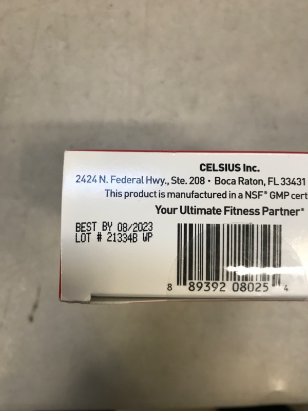 Photo 1 of EXP. 08/2023 CELSIUS FGSS1312 HEAT On-the-Go Performance Energy Powder Stick Packets, Strawberry Mango (Pack of 14) Strawberry Mango 14 Count (Pack of 1)