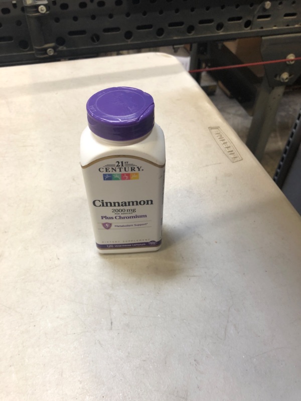 Photo 1 of 21st Century Cinnamon 2000 mg Per Serving Plus Chromium Vegetarian Capsules 120 each exp- 10/2023
