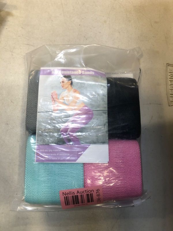 Photo 1 of [4 Pack] Elite Moves - 3 Varied Tensions / Fabric Resistance Bands for Butt and Legs - Women & Men / Versatile Fabric Work Out Bands / Leg Resistance Bands for All Body Types