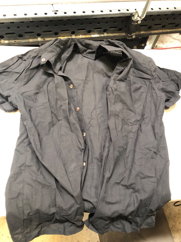 Photo 1 of Mens button up shirt ( black , size large ) - needs washed and iron 