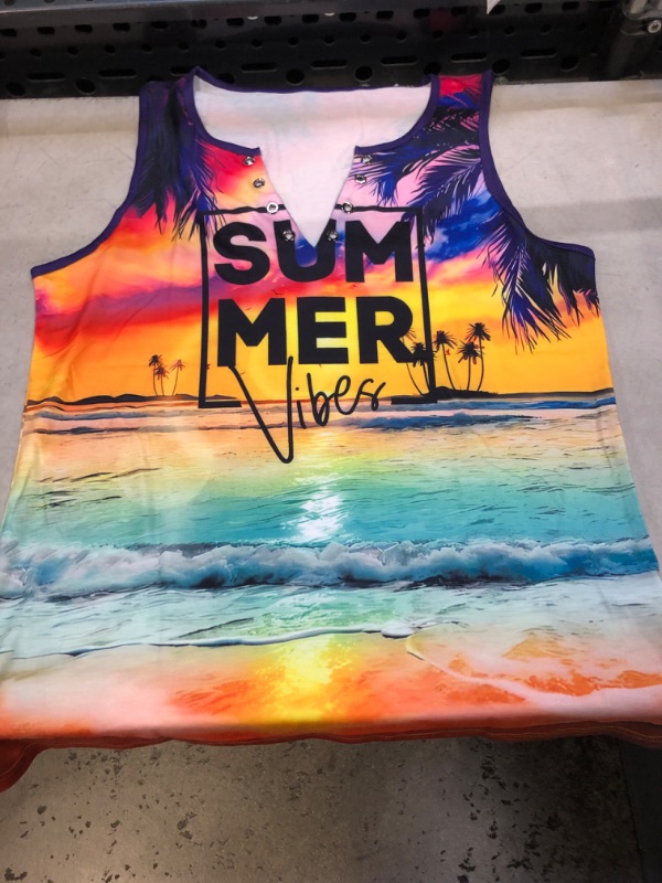 Photo 1 of SIZE - LARGE WOMENS BEACH TANK TOP MULTICOLOR 