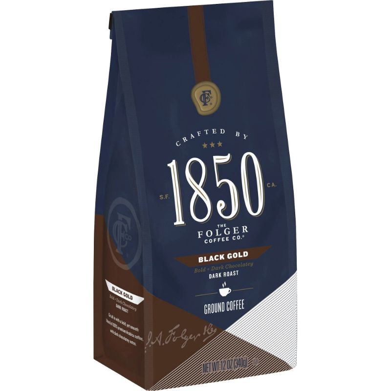 Photo 1 of 1850 Black Gold Coffee, Dark Roast Whole Bean Coffee, 12 oz12 Ounce (Pack of 1)---exp date 03-2023