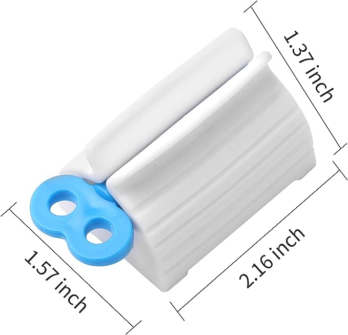 Photo 2 of  JIAKAI 2pcs Rolling Tube Toothpaste Squeezer Toothpaste Seat Holder Stand for Bathroom Accessories?Blue?