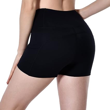 Photo 1 of Houmous Women's 2'' Inseam High Waist Biker Yoga Shorts with 4 Out Pockets