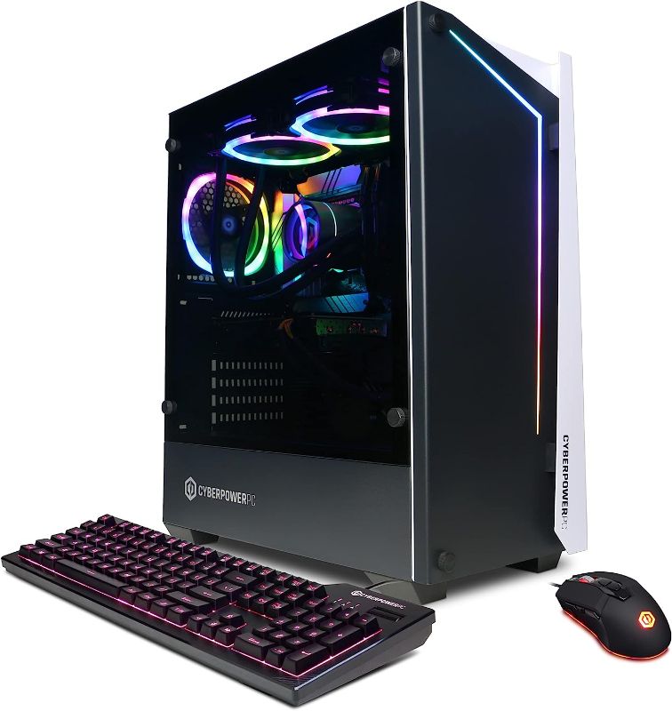 Photo 1 of CyberpowerPC Gamer Xtreme VR Gaming PC, Intel i7-13700KF 3.4GHz, GeForce RTX 4070 Ti 12GB, 32GB DDR5, 2TB NVMe SSD, Wi-Fi Ready & Windows 11 Home (GXiVR8680A), Black
