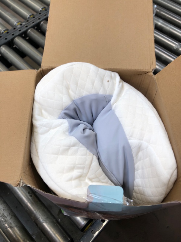 View 3 of Uamector Cervical Memory Foam Pillow, Contour Pillows for Neck and Shoulder Pain, Ergonomic Orthopedic Bed Pillows Neck Contoured Support Pillow for Side Sleepers, Back and Stomach Sleepers Gray Light Blue