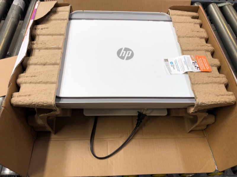 Photo 2 of HP DeskJet 2755e Wireless Color All-in-One Printer with bonus 6 months Instant Ink (26K67A), white