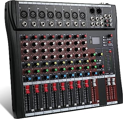 Photo 1 of 8-Channel Audio Mixer - Bluetooth USB, Integrated Effects & DJ Functionality - Perfect for Computer Recording - Complete with Sound Board, RCA I/O - Seamless Mixing, Superior Sound - Ideal for DJs
