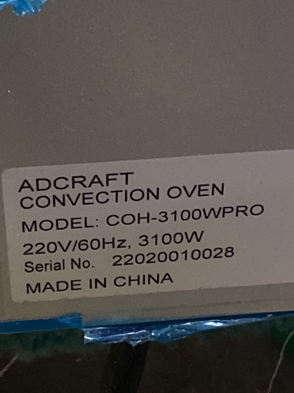 Photo 1 of Adcraft COH-3100WPRO Half-Size Electric Countertop Convection Oven, Professional, Stainless Steel, 220v, NSF --- SOLD FOR PARTS 
