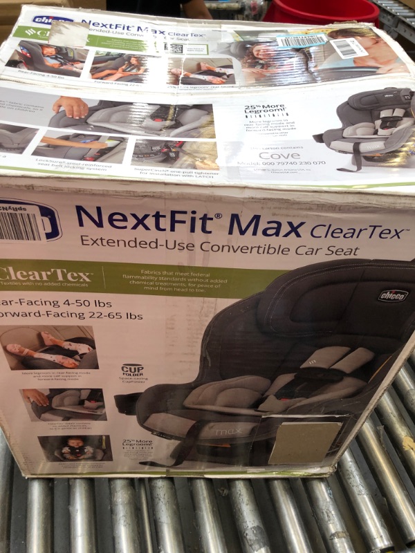 Photo 2 of Chicco NextFit Max ClearTex Convertible Car Seat| Rear-Facing Seat for Infants 12-40 lbs. | Forward-Facing Toddler Car Seat 25-65 lbs. | Baby Travel Gear | Cove/Grey Cove/Grey NextFit Max ClearTex