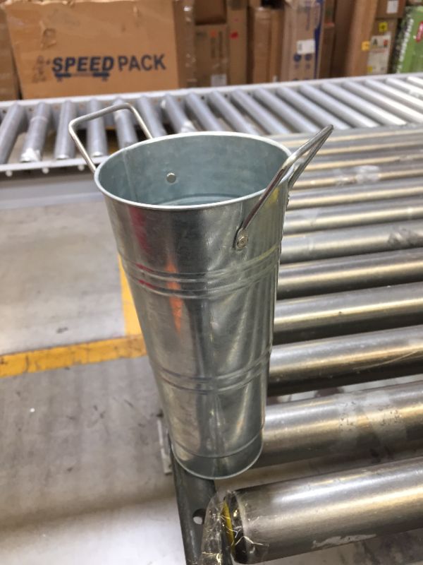 Photo 2 of  1 PC Galvanized Flower Bucket French Metal Bucket 9 Inches Rustic Flower Vase with Handles for Cut Flowers Farmhouse 