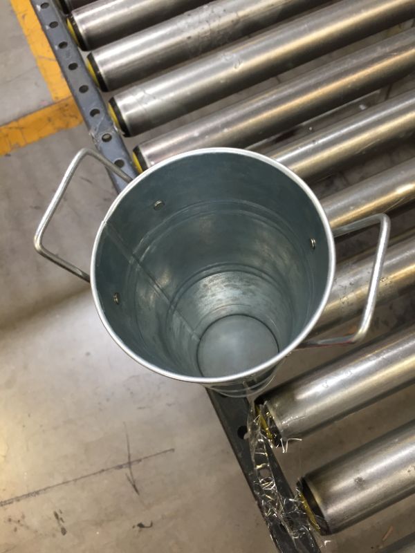 Photo 1 of  1 PC Galvanized Flower Bucket French Metal Bucket 9 Inches Rustic Flower Vase with Handles for Cut Flowers Farmhouse 