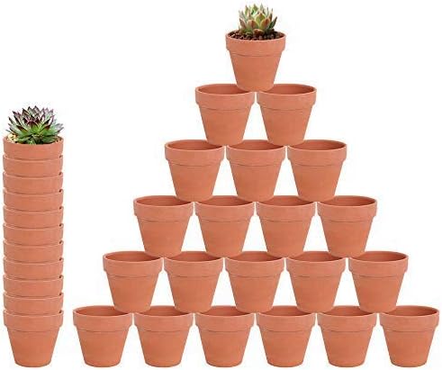 Photo 2 of 32 Pcs - 2.16" Small Mini Clay Pots Terracotta Pot Ceramic Pottery Planter Terra Cotta Flower Pot Succulent Nursery Pots - Great for Window Boxes, Cactus, Plants, Crafts, Wedding Favors
