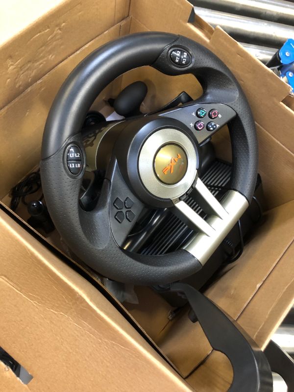 Photo 2 of PXN PC Racing Wheel, V900 Universal Usb Car Sim 270/900 Degree Race Steering Wheel with Pedals for PS3, PS4, Xbox, One,Xbox Series X/S, Switch,Android TV (Used - Like New)