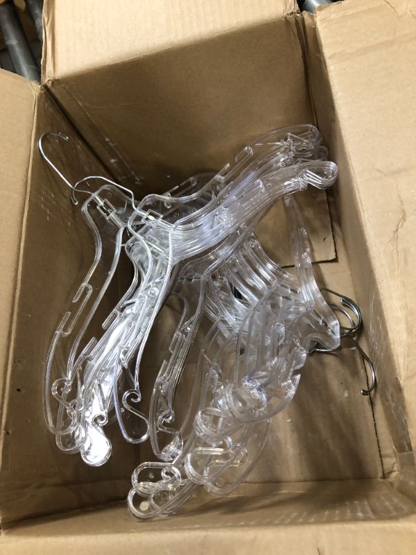 Photo 1 of 18 PACK PLASTIC HANGERS - CLEAR 