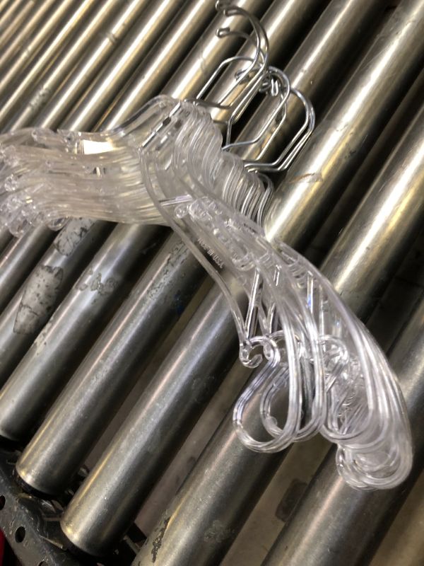 Photo 2 of 10 PACK PLASTIC HANGERS - CLEAR 