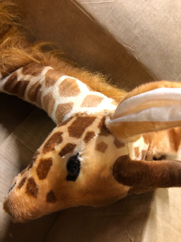 Photo 2 of Giraffe Stuffed Animal Lifelike Stuffed Animal Design with Wire-Framed Legs & Soft Posable Neck Giraffe Plush Doll for Boys and Girls’s Birthday 