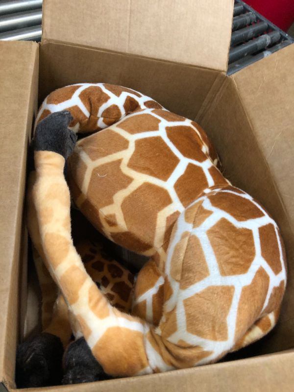 Photo 3 of Giraffe Stuffed Animal Lifelike Stuffed Animal Design with Wire-Framed Legs & Soft Posable Neck Giraffe Plush Doll for Boys and Girls’s Birthday 