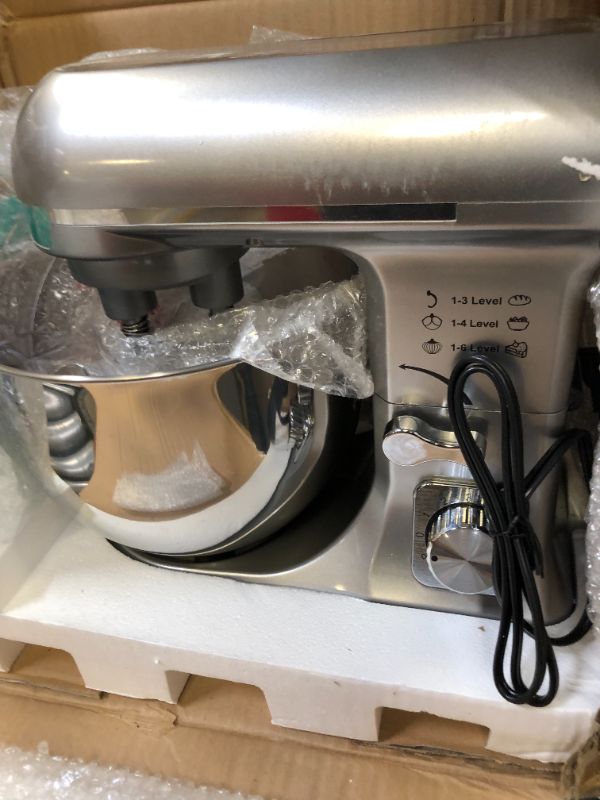 Photo 2 of 5.5QT Stand Mixer Electric with Double Dough Hook, Wire Whip & Beater, 6+ P Speed Tilt-Head Food Mixer, Pouring Shield for Home Cooking, Dishwasher Safe Stainless Steel Bowl with Handle