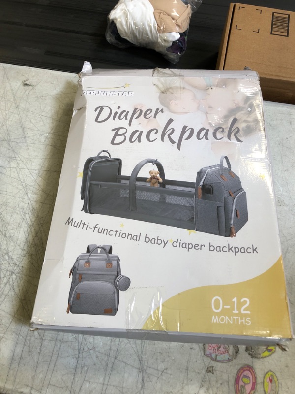 Photo 2 of Baby Diaper Bag Backpack, Diaper Changing Bag, Portable Changing Backpack for Boys Girls,Waterproof Changing Pad,Sunshade , Black