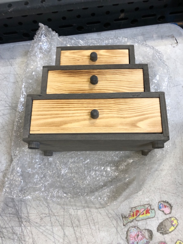 Photo 1 of MyGift 3-Drawer Desk Storage Organizer Drawers - Rustic Wood Office Supplies Cabinet