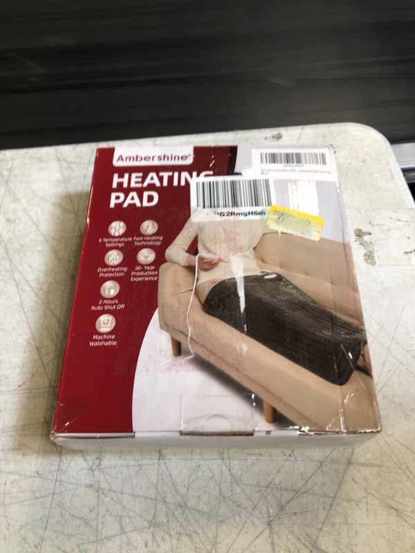 Photo 1 of Ambershine 45cmx85cm XXXXL King Size Heating Pad with Fast-Heating Technology&6 Temperature Settings, Flannel Electric Heating Pad/Pain Relief for Back/Neck/Shoulders/Abdomen/Legs (Dark Gray)