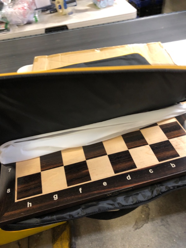 Photo 5 of A&A 18.875" Professional Wooden Tournament Chess Board/African Palisander & Maple Inlaid /2.0" Squares w/Notation 18.875" / 48cm African Palisander & Maple Inlaid - W/ Notation