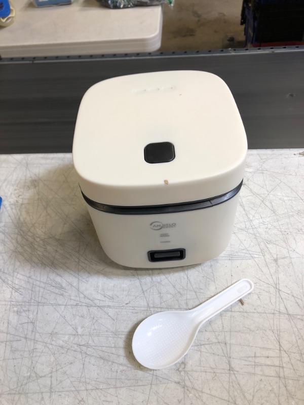 Photo 2 of 1.2L Rice Cooker with Steamer Non- Stick cooking, High-Temperature Protection, One Touch Operation Perfect for One or Two People to Cook Rice, Meat, Noodles or Soup, White