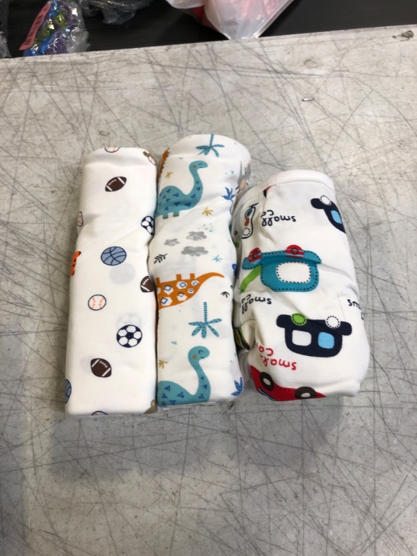 Photo 2 of Baby Swaddle Blankets for Baby Boy Girl 3-6 Months ,Hypoallergenic Skin-Friendly Baby Swaddle,Cute Little Soccer Ball, Dinosaur, Adjustable Newborn Swaddles Sleep Sack Happy Childhood Small 3-6 Month