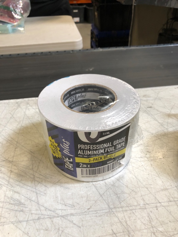 Photo 2 of 2 Pack -Professional Grade Aluminum Foil Tape - 2 Inch by 210 Feet (70 Yards) - Perfect for HVAC, Sealing & Patching Hot & Cold Air Ducts, Metal Repair, and Much More!
