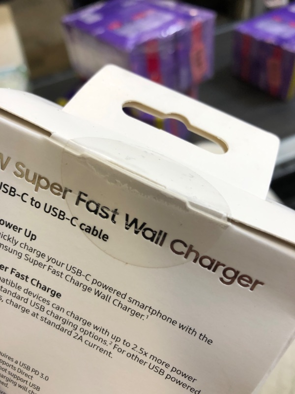 Photo 2 of SAMSUNG 25W USB-C Super Fast Charging Wall Charger - Black 
factory sealed