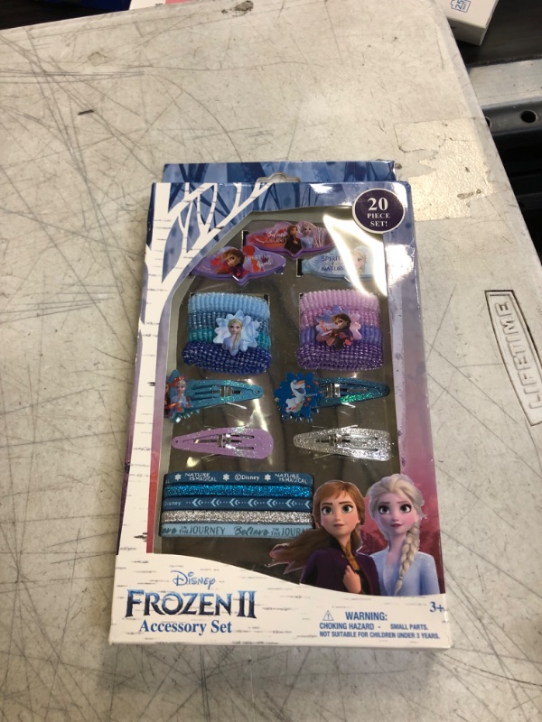 Photo 2 of Frozen 2 Girls 20 Piece Accessory Set with 3 Barrettes, 4 Snap Hair Clips, 5 Elastics and 8 Terry Ponies
