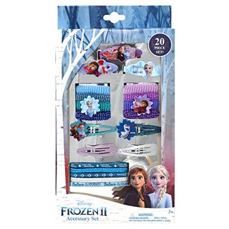 Photo 1 of Frozen 2 Girls 20 Piece Accessory Set with 3 Barrettes, 4 Snap Hair Clips, 5 Elastics and 8 Terry Ponies
