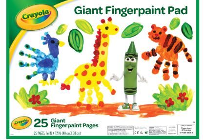 Photo 1 of Crayola Giant Fingerpaint Pad, 12" X 16" in White  8 PACK 