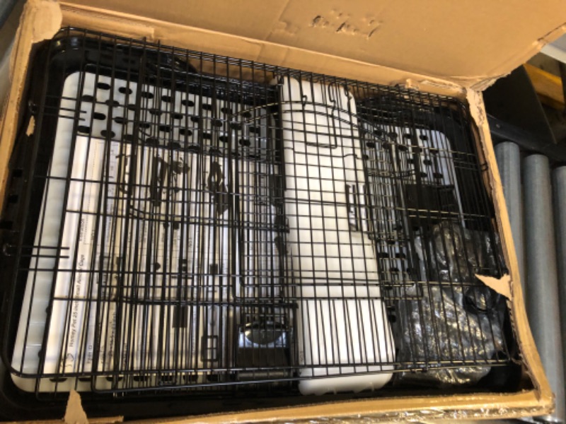 Photo 2 of 26" Rabbit Cage Carry with Pull Out Tray and Caster Size: L25 XW17 XH21 (Black)
