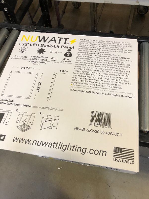 Photo 2 of 2X2 FT BACK LIT LED PANEL - 3 WATTAGES 20W, 30W, 40W - 3 KELVIN TEMPERATURES (3CCT) - 120-277V - 0-10V DIMMABLE - CRI>90